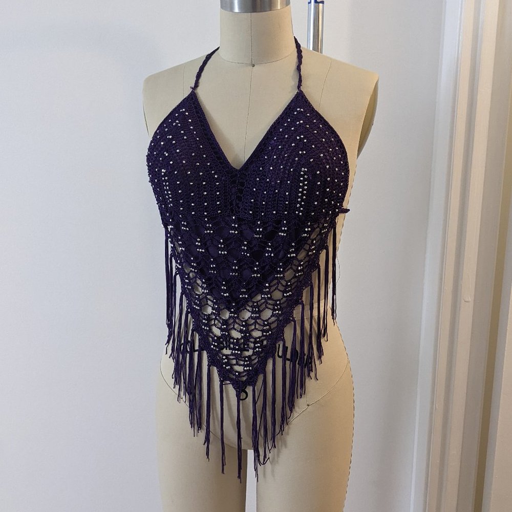 Crochet Beaded Halter Top